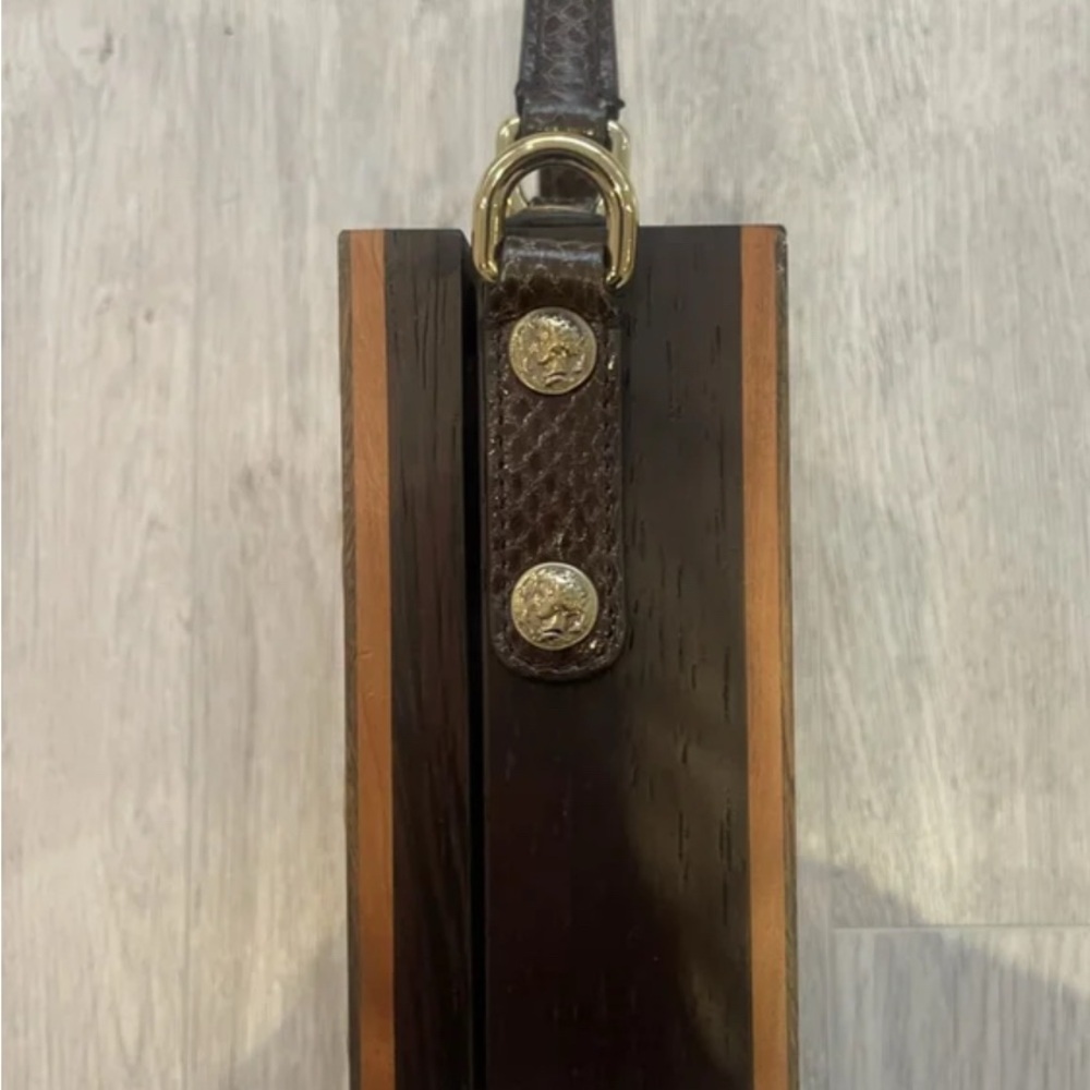 Dolce & Gabbana Brown and Gold Wooden Box Bag - Picture 4 of 4